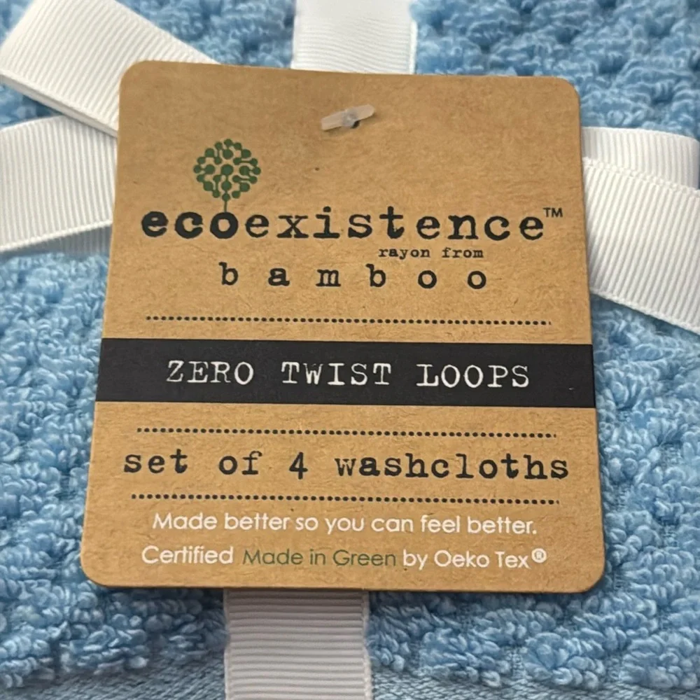 8pc ECOEXISTENCE Bamboo Zero Twist Loops Bath Towel Set - AIRBLUE